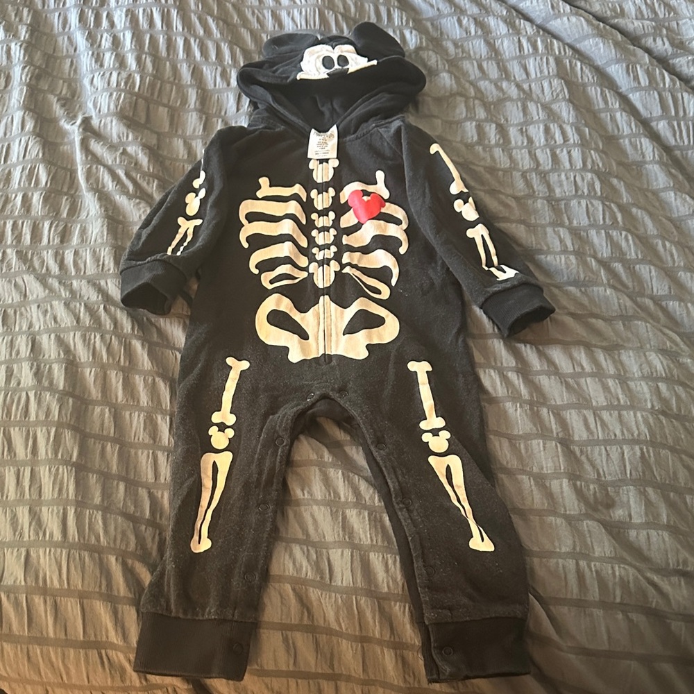 Disney Mickey Mouse Skeleton Onesie Costume